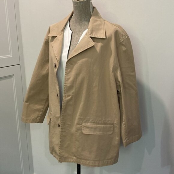 Zara Tan Trench Jacket Size Xlarge - Picture 9 of 16